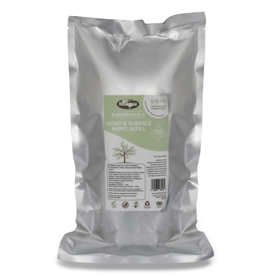 Nilaqua Biodegradable Surface & Hand Wipes - Refill 100