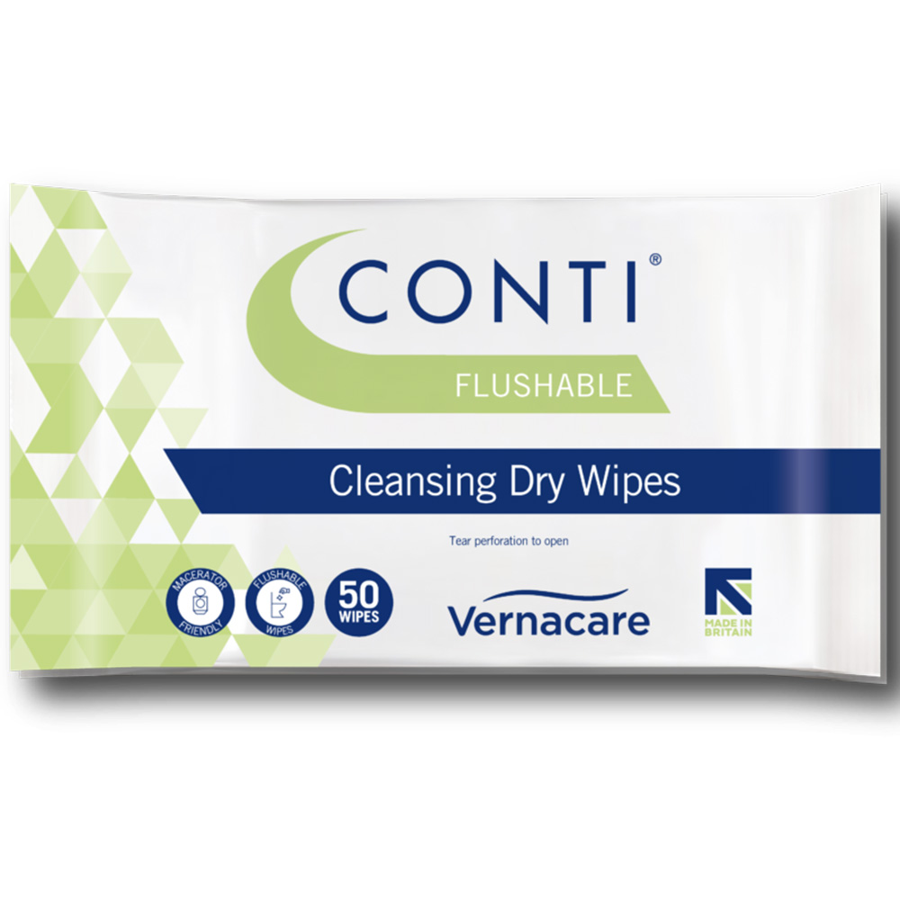 Conti Flushable Skin Cleansing Dry Wipes