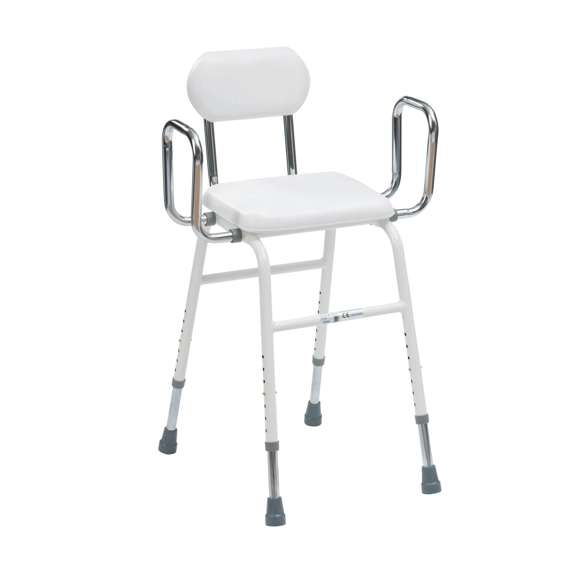 Perching Stool Adjustable Height Tubular Arms And Back - Each