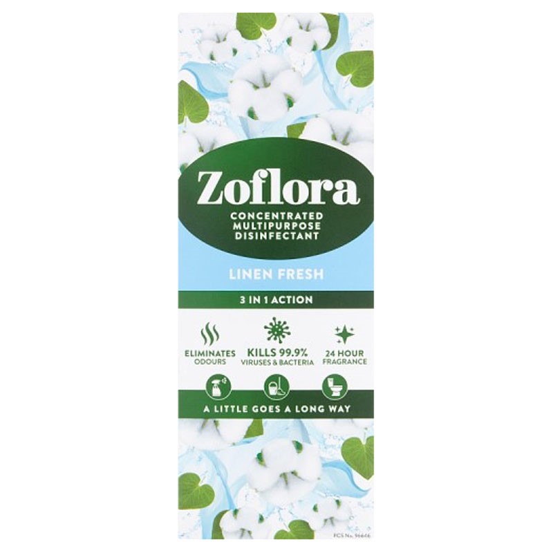 Zoflora Antibacterial Disinfectant Fresh Linen 250ml - Case 12