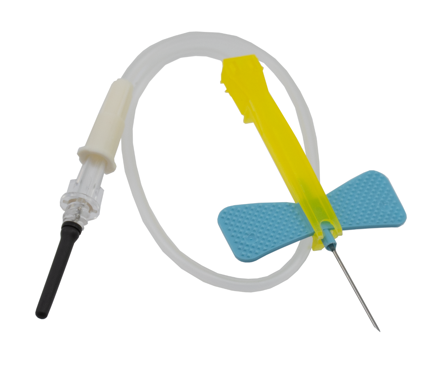 Blue Safety Winged Needle Blood Collection Set 23G x 3/4" with 20cm Tube & Luer Adaptor - Box of 50