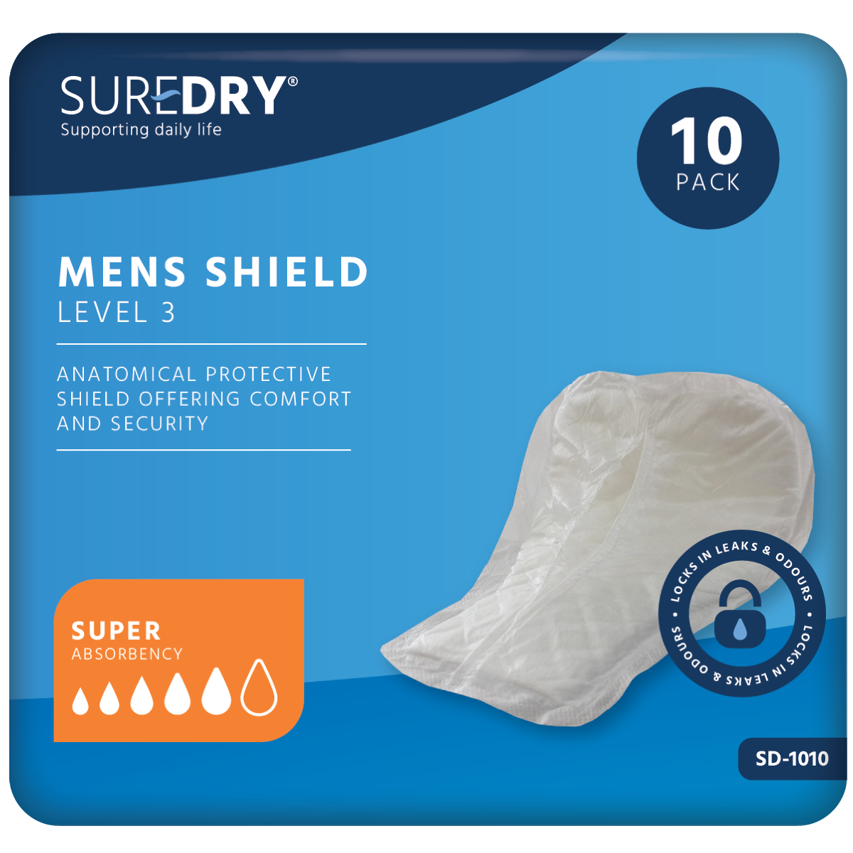 SureDry Mens Shield Level 3 - Pack 10