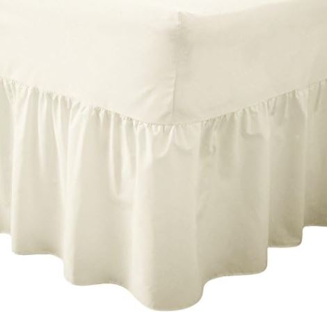 Single Base Valance 15" Polycotton Cream