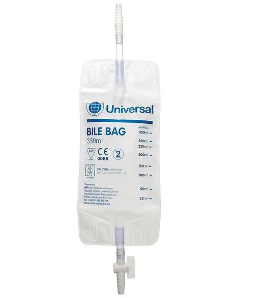 350ml Sterile Bile Collection Bags (With Wide Bore Connector) - Each