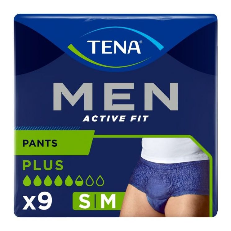 TENA Men Active Fit Pants Plus Small / Medium Navy Blue - Pack of 9