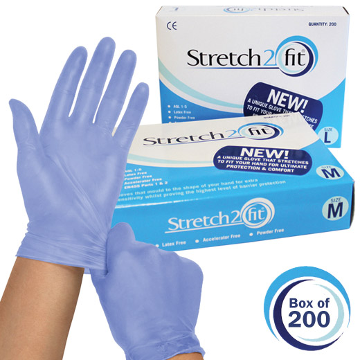 Blue Stretch2Fit Gloves - Large