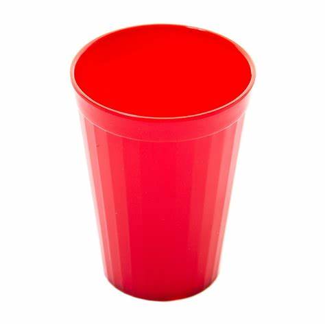Tumbler Polycarbonate Red Fluted 7oz