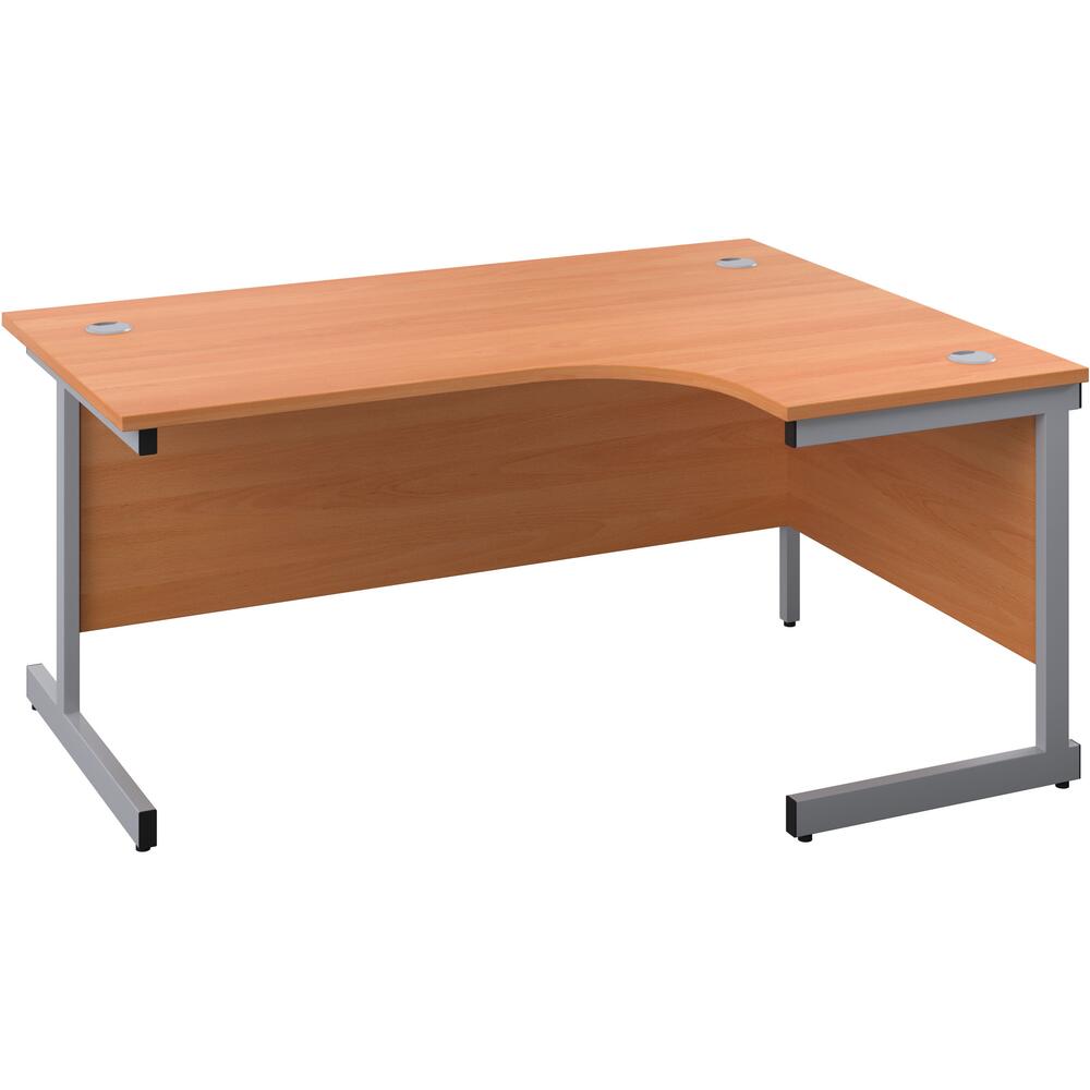 Right Hand 'L' Shaped Workstation - 1600w - Beech
