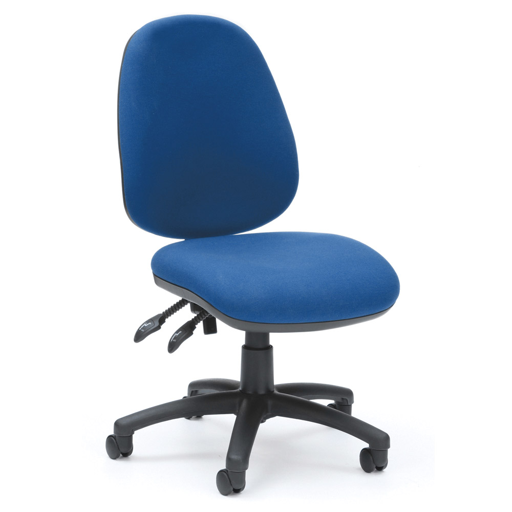 High Back Operator Chair Without Arms - Blue