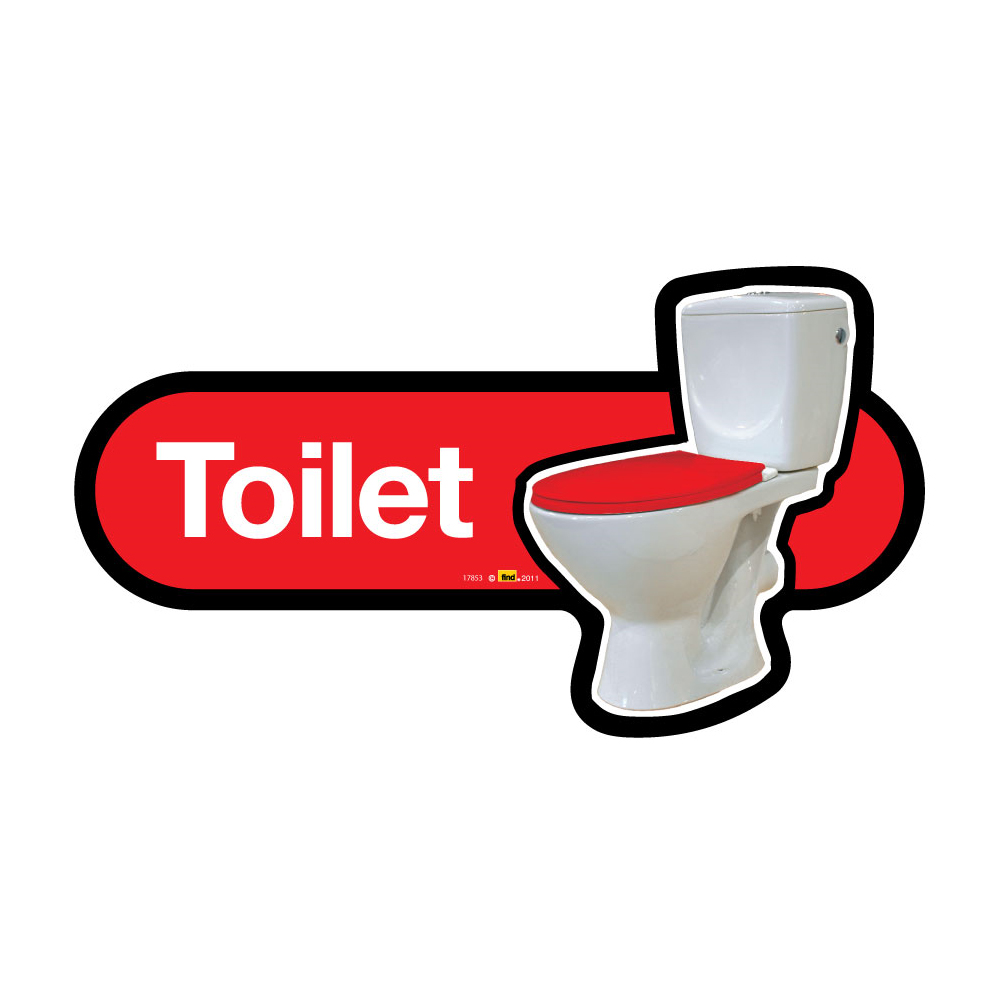 Toilet Door Sign Red - Each